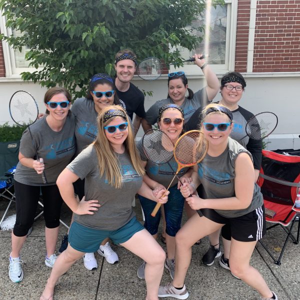 Scooter Media Employees playing Badminton