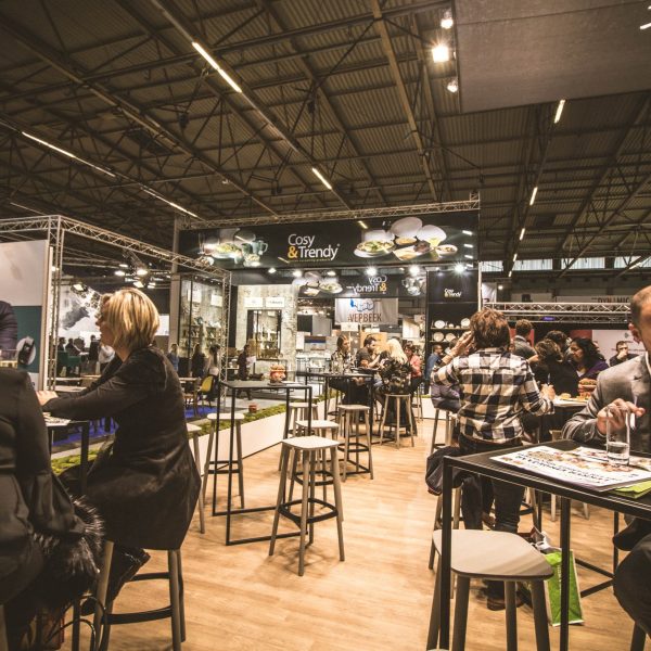 Image of a busy trade show floor