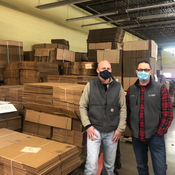 Photo of Matt Mauser and Marty Boyer with 3D corrugated, a box and packaging supply company