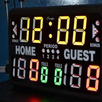 Score board from a college basketball game