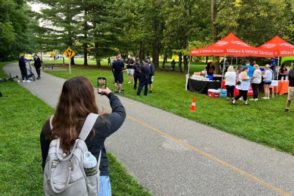 Scooter Media team member doing social media work at a live event for client Easterseals Redwood