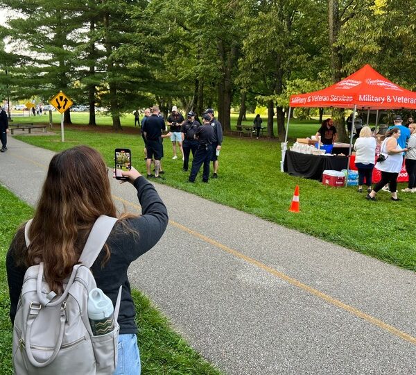 Scooter Media team member doing social media work at a live event for client Easterseals Redwood